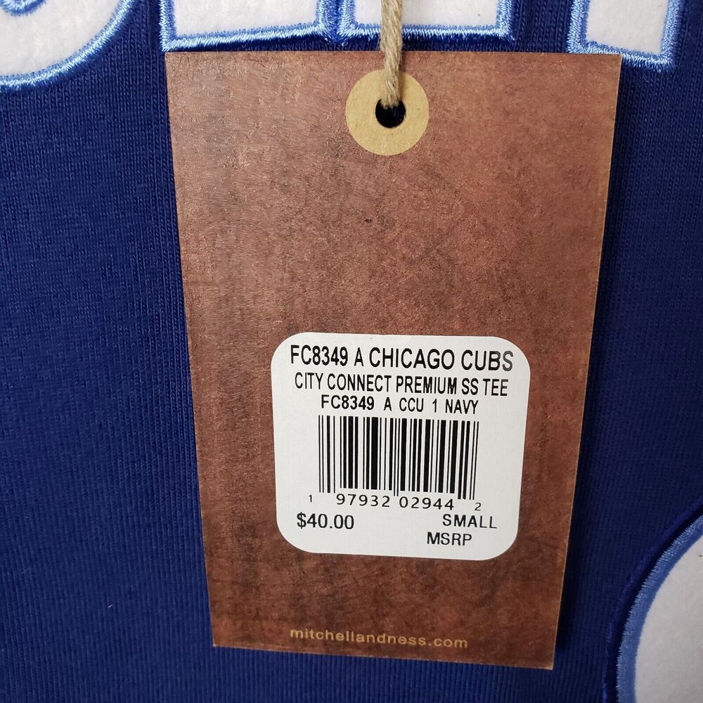 Mitchell Ness Chicago Cubs Wrigleyville Tee Mens S Blue MLB City Connect Y2K - Picture 10 of 12